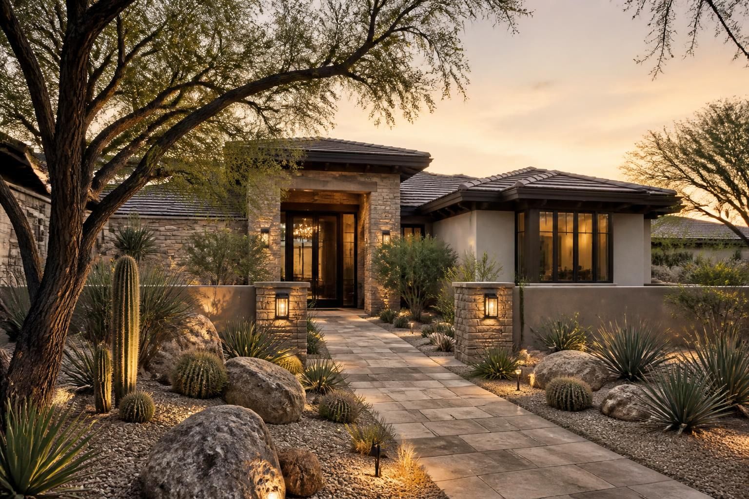 Luxury residence with refined desert landscaping in Paradise Valley
